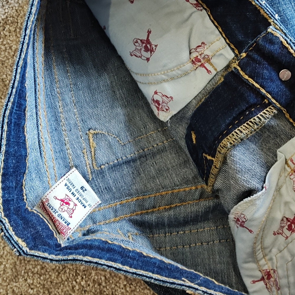 True Religion Jeans Med Lovest Disco Billy Blue Sz 29 - Picture 4 of 8
